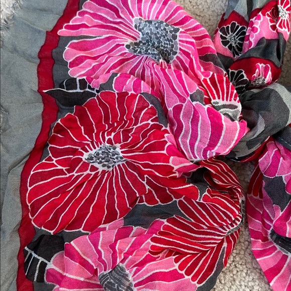 Vera Bradley Pink and Gray Striped Scarf - Picture 5 of 6